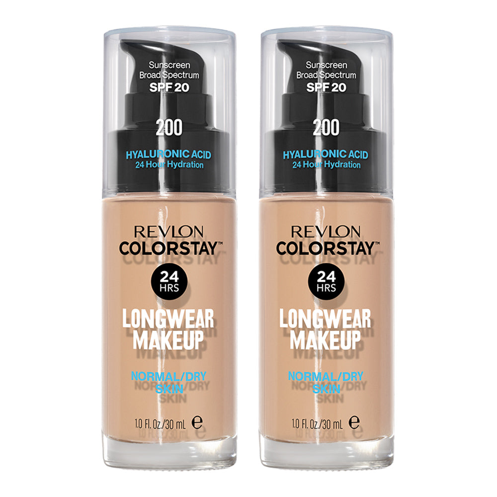 Revlon ColorStay Longwear Makeup Normal/Dry Skin SPF20 30ml 200 NUDE - 2 pack