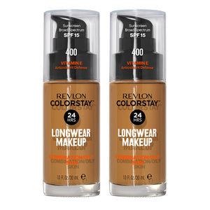 Revlon ColorStay Longwear Makeup Combination/Oily Skin SPF15 30ml 400 CARAMEL - 2 pack