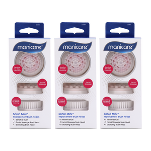 Manicare Sonic Mini Facial Cleanser & Replacement Brush Heads 3pk bundle