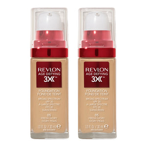 Revlon Age Defying 3X Foundation 30ml 05 FRESH IVORY - 2 pack