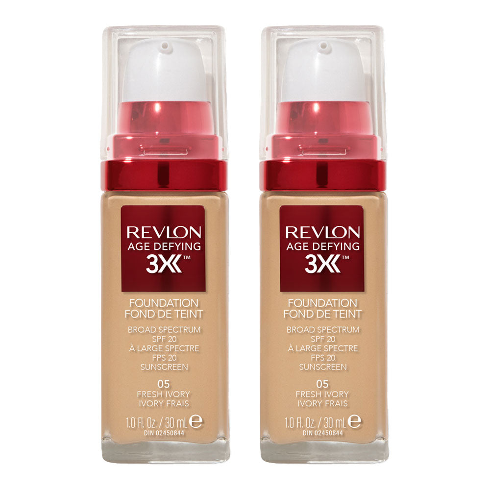 Revlon Age Defying 3X Foundation 30ml 05 FRESH IVORY - 2 pack