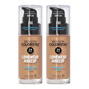 Revlon ColorStay Longwear Makeup Normal/Dry Skin SPF20 30ml 390 RICH MAPLE - 2 pack