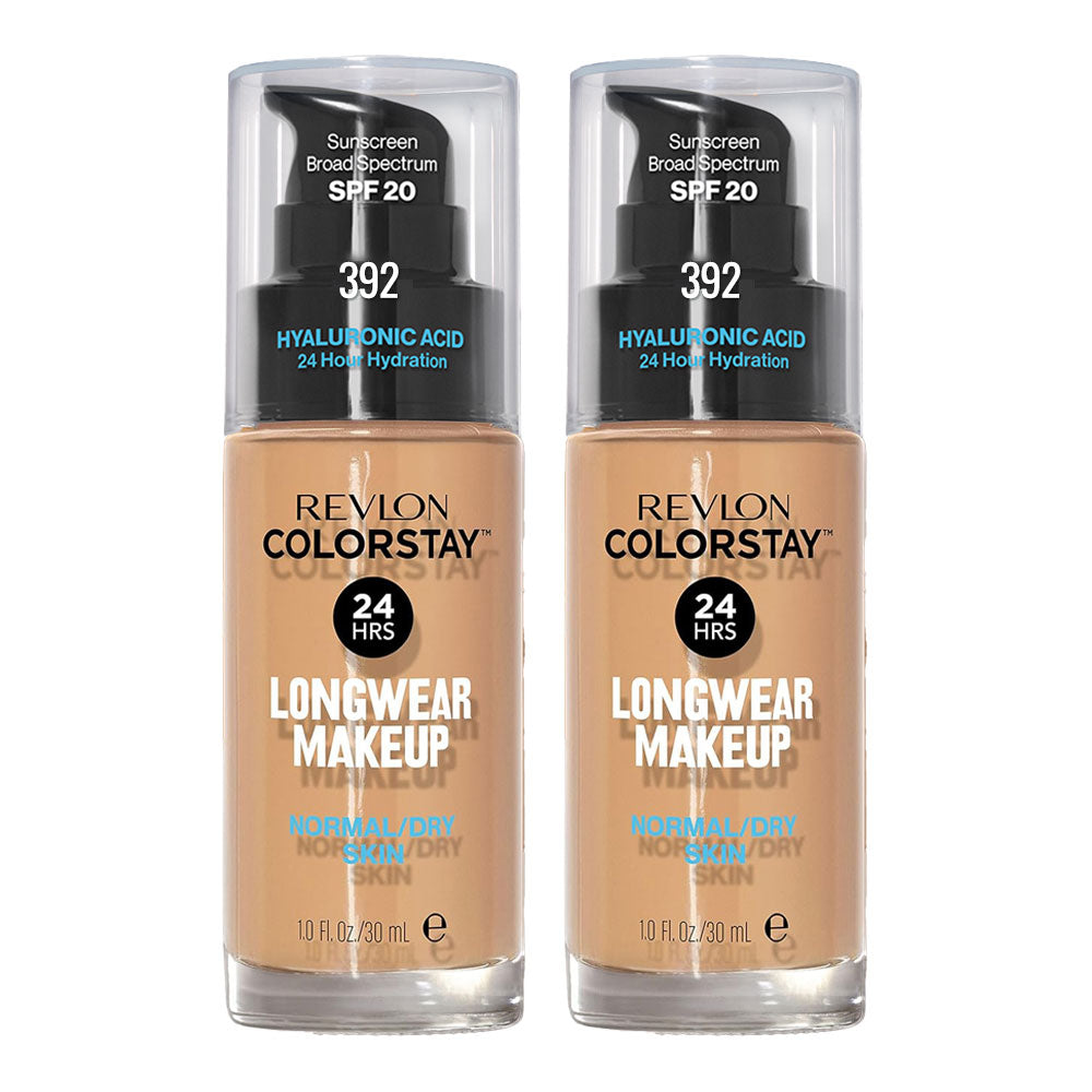 Revlon ColorStay Longwear Makeup Normal/Dry Skin SPF20 30ml 392 SUN BEIGE - 2 pack