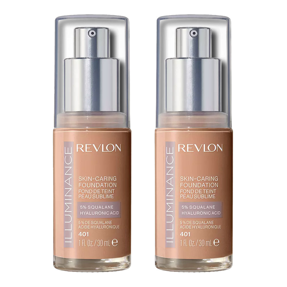 Revlon Illuminance Skin-Caring Foundation 30ml 401 LIGHT COFFEE - 2 pack