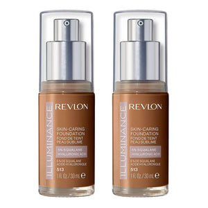Revlon Illuminance Skin-Caring Foundation 30ml 513 BROWN SUEDE - 2 pack