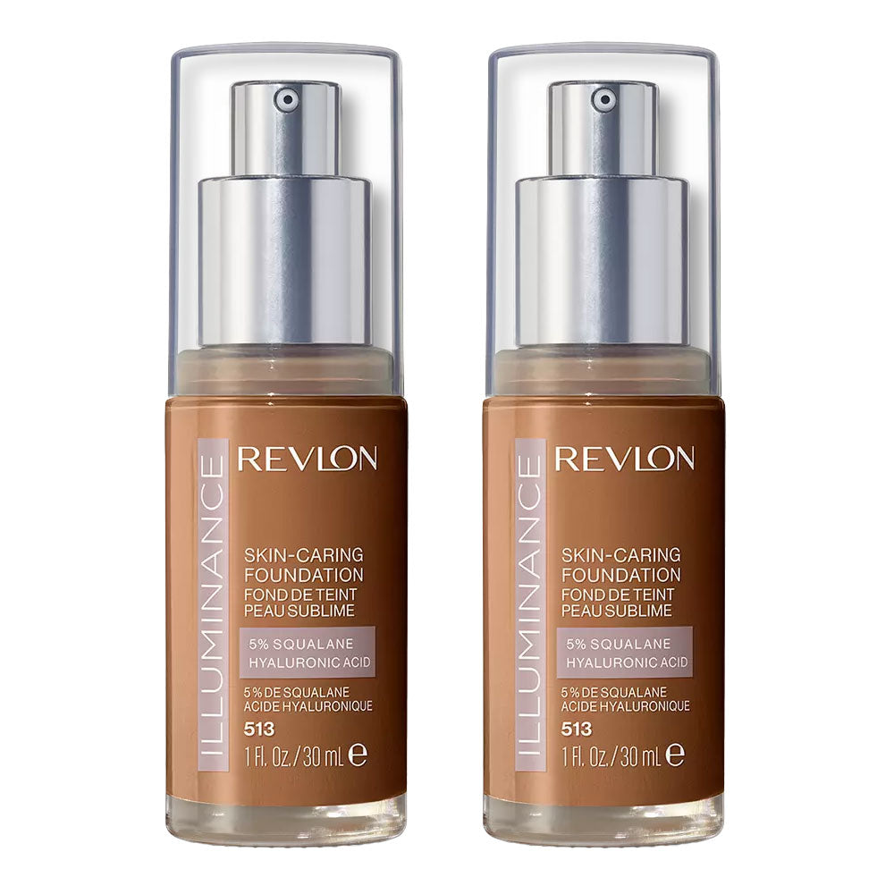 Revlon Illuminance Skin-Caring Foundation 30ml 513 BROWN SUEDE - 2 pack