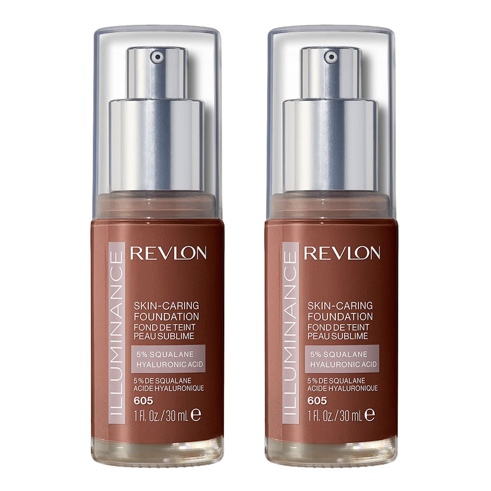 Revlon Illuminance Skin-Caring Foundation 30ml 605 RICH MAHOGANY - 2 pack