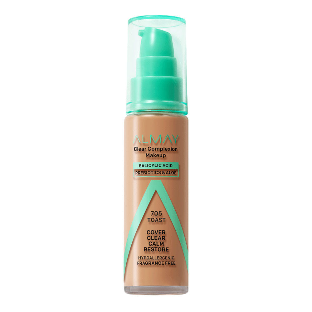 Almay Clear Complexion Makeup 30ml 705 TOAST product in a bottle