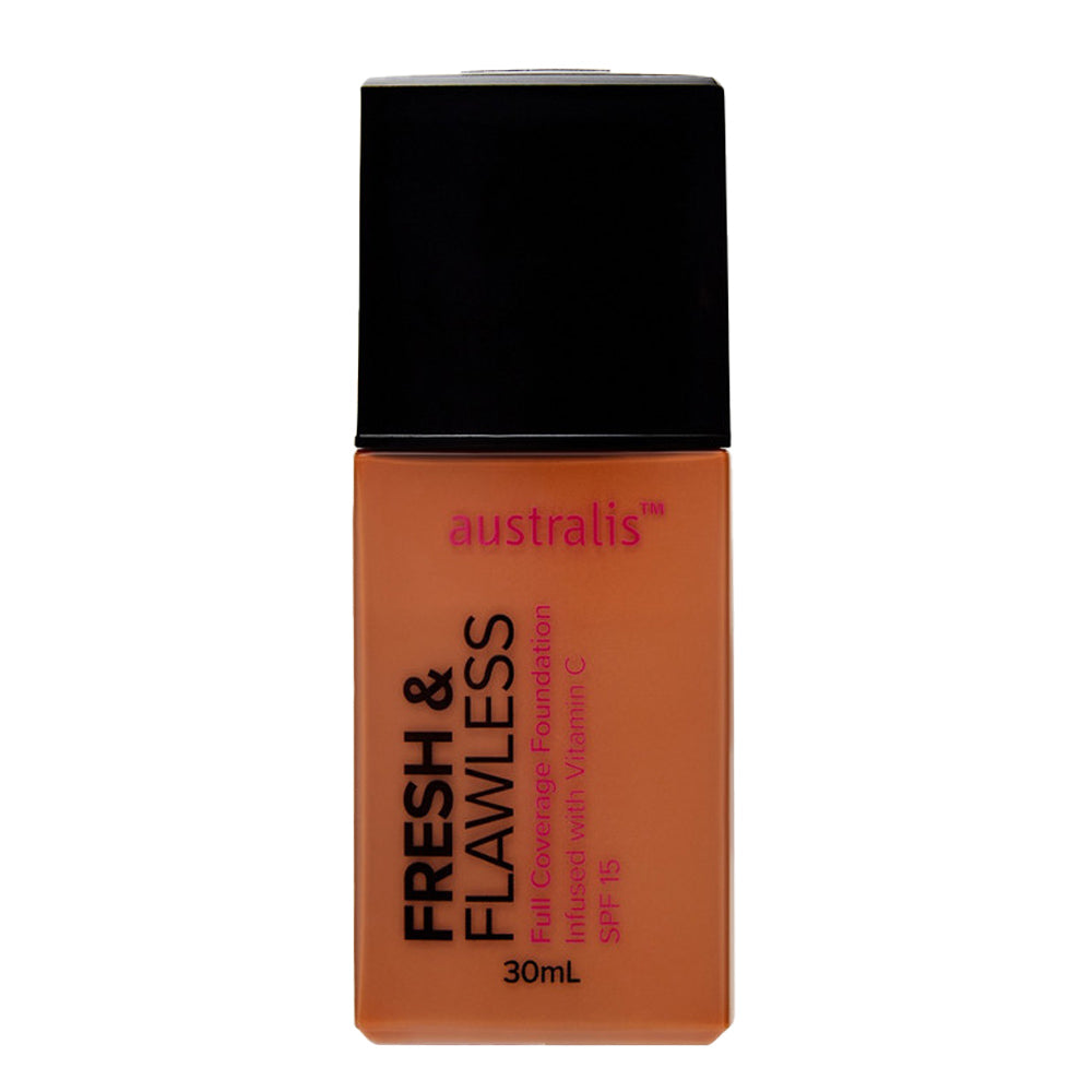 Australis Fresh & Flawless Full Coverage Foundation 30ml DEEP TAN in Deep Tan shade