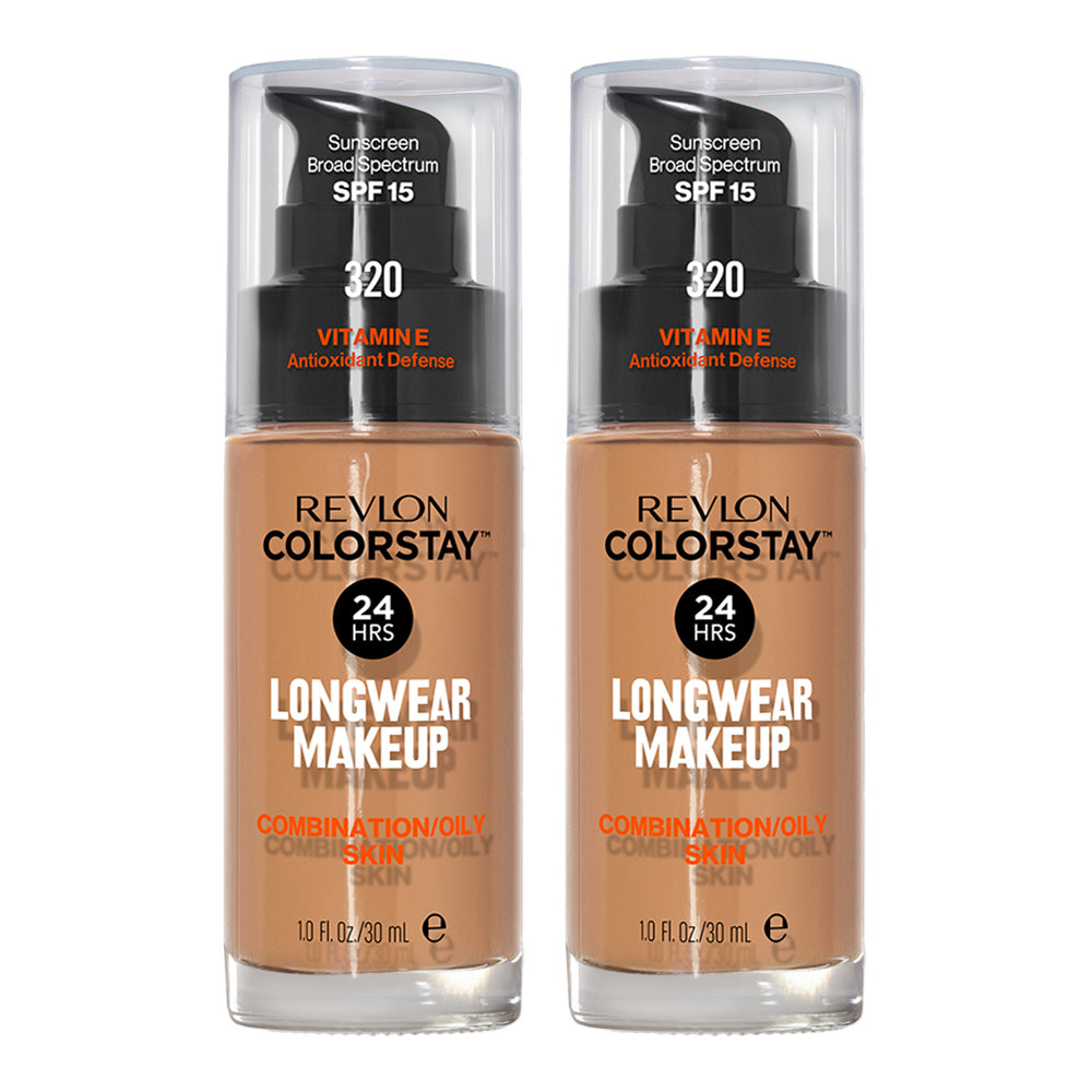 Revlon ColorStay Longwear Makeup Combination/Oily Skin SPF15 30ml 320 TRUE BEIGE - 2 pack