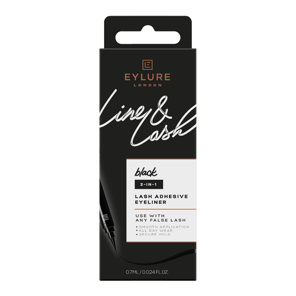 Eylure London LINE & LASH 2-in-1 Lash Adhesive Eyeliner in Black, 0.7ml - makeup product