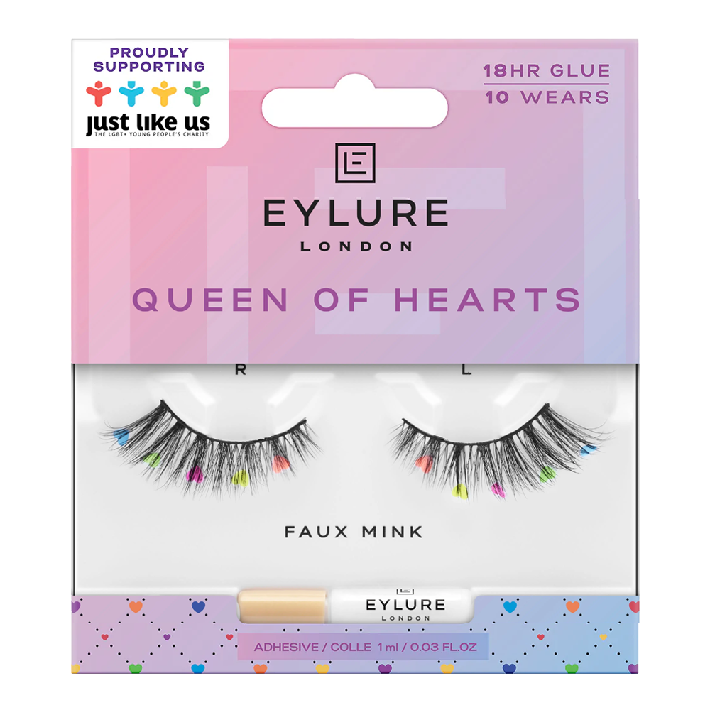 Eylure London PRIDE Faux Mink QUEEN OF HEARTS false eyelashes in striking design