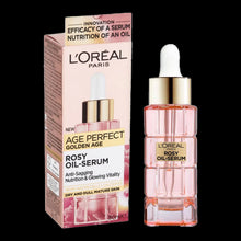 Load image into Gallery viewer, L&#39;Oreal Age Perfect Golden Age Rosy Oil-Serum 30ml bottle on pink background
