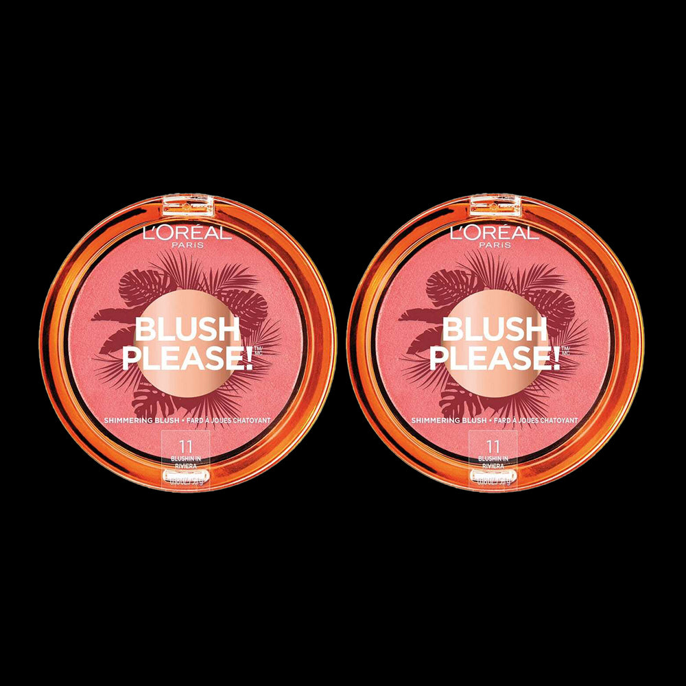 L'Oreal Blush Please! Shimmering Blush 5.1g 11 BLUSHIN IN RIVIERA - 2 pack makeup product in Riviera shade