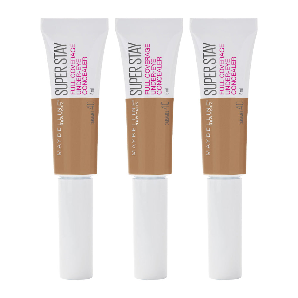 Maybelline Super Stay Full Coverage Under-Eye Concealer 40 CARAMEL - 3 pack, 6ml - three pack