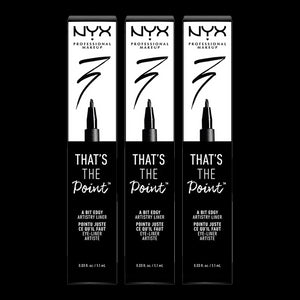 NYX That's the Point Liquid Eyeliner 1.1ml TTPE03 A BIT EDGY - 3 pack - set of 3 liquid eyeliners in black with precise tip for edgy looks