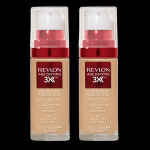 Revlon Age Defying 3X Foundation 30ml 05 FRESH IVORY anti-ageing foundation 2 pack in Fresh Ivory shade