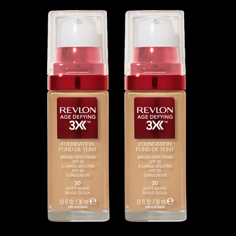 Revlon Age Defying 3X Foundation 30ml 30 SOFT BEIGE - 2 pack in 2 pack