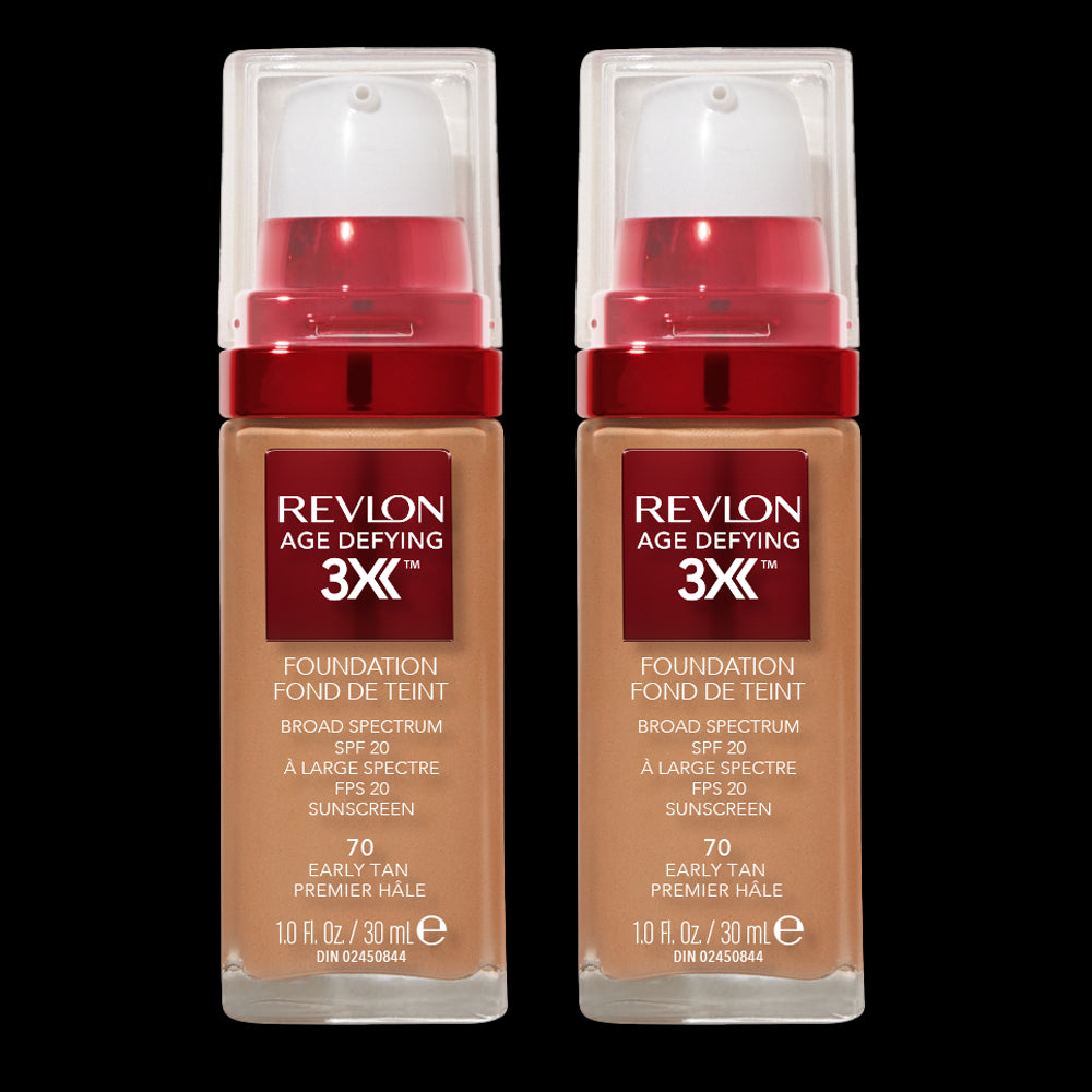 Revlon Age Defying 3X Foundation 30ml 70 EARLY TAN - 2 pack makeup product in two pack