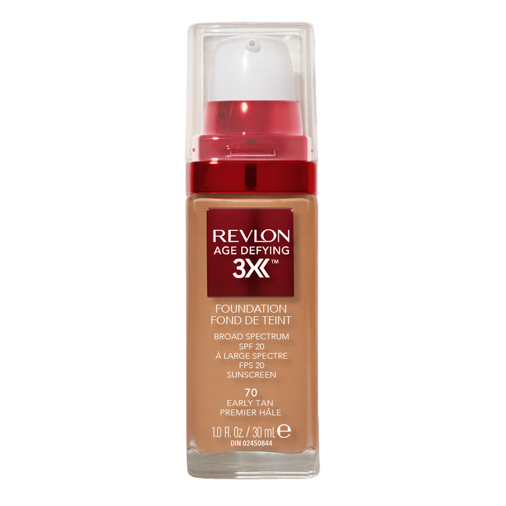 Revlon Age Defying 3X Foundation 30ml 70 EARLY TAN - anti-aging liquid makeup formula in EARLY TAN shade