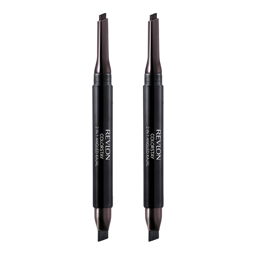 Revlon ColorStay 2-in-1 Angled Kajal Eyeliner 0.28g 102 FIG - 2 pack makeup product in black color