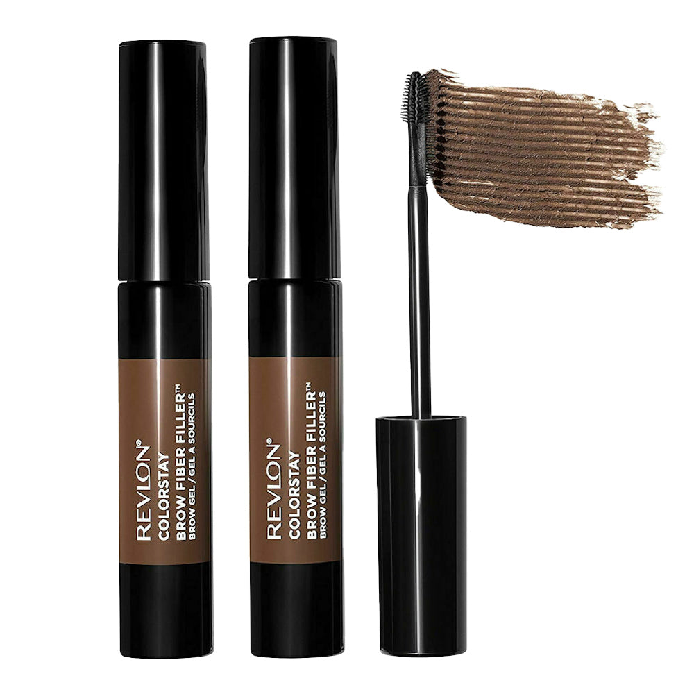 Revlon ColorStay Brow Fiber Filler 6.8g 303 MEDIUM BROWN - 2 pack makeup product in medium brown shade