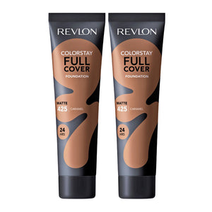 Revlon ColorStay Full Cover Matte Foundation 30ml 425 CARAMEL - 2 pack makeup bottles in caramel shade