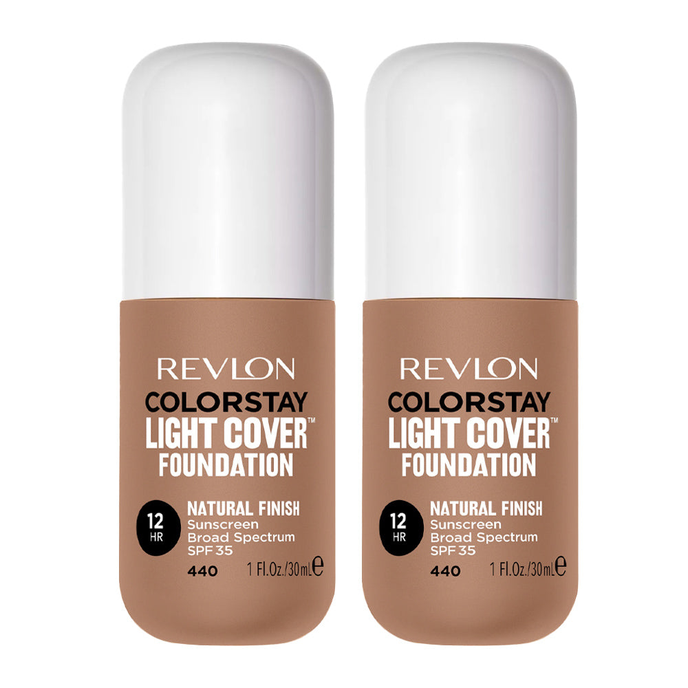 Revlon ColorStay Light Cover Foundation 30ml 440 CARAMEL - 2 pack 2 pack of 30ml Revlon ColorStay Light Cover Foundation in shade 440 CARAMEL