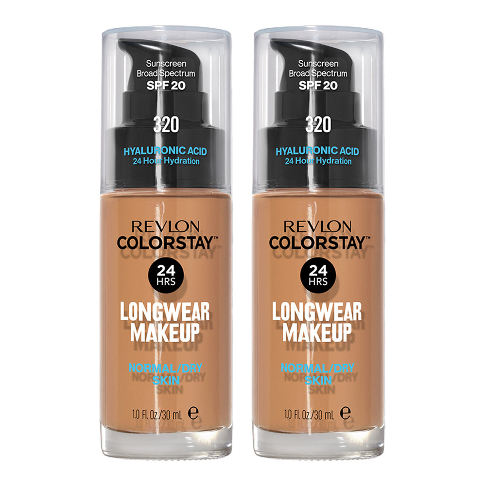 Revlon ColorStay Longwear Makeup Normal/Dry Skin SPF20 30ml 320 TRUE BEIGE - 2 pack in True Beige shade, 30ml size, 2 pack