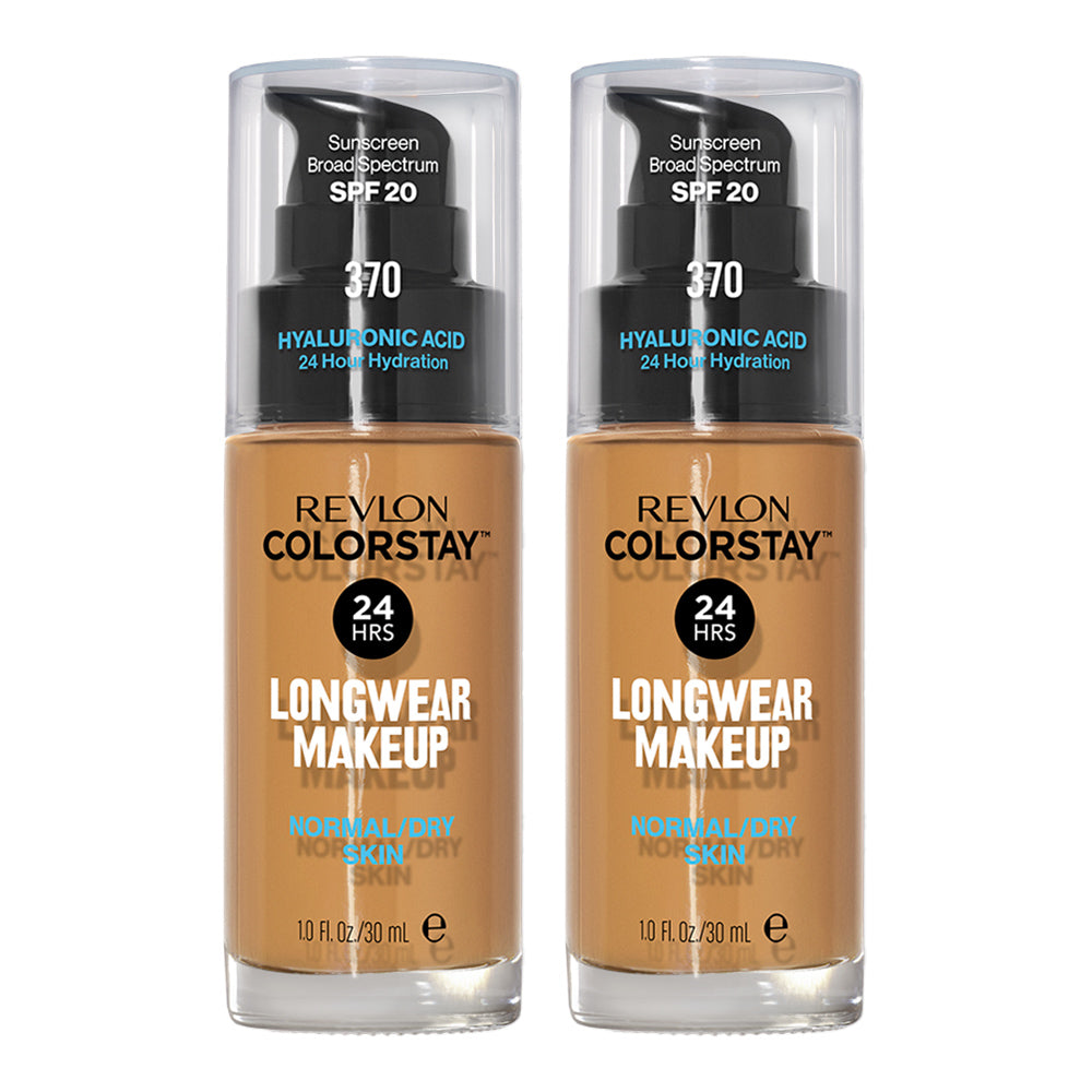 Revlon ColorStay Longwear Makeup for Normal/Dry Skin SPF20 30ml 370 TOAST - 2 pack