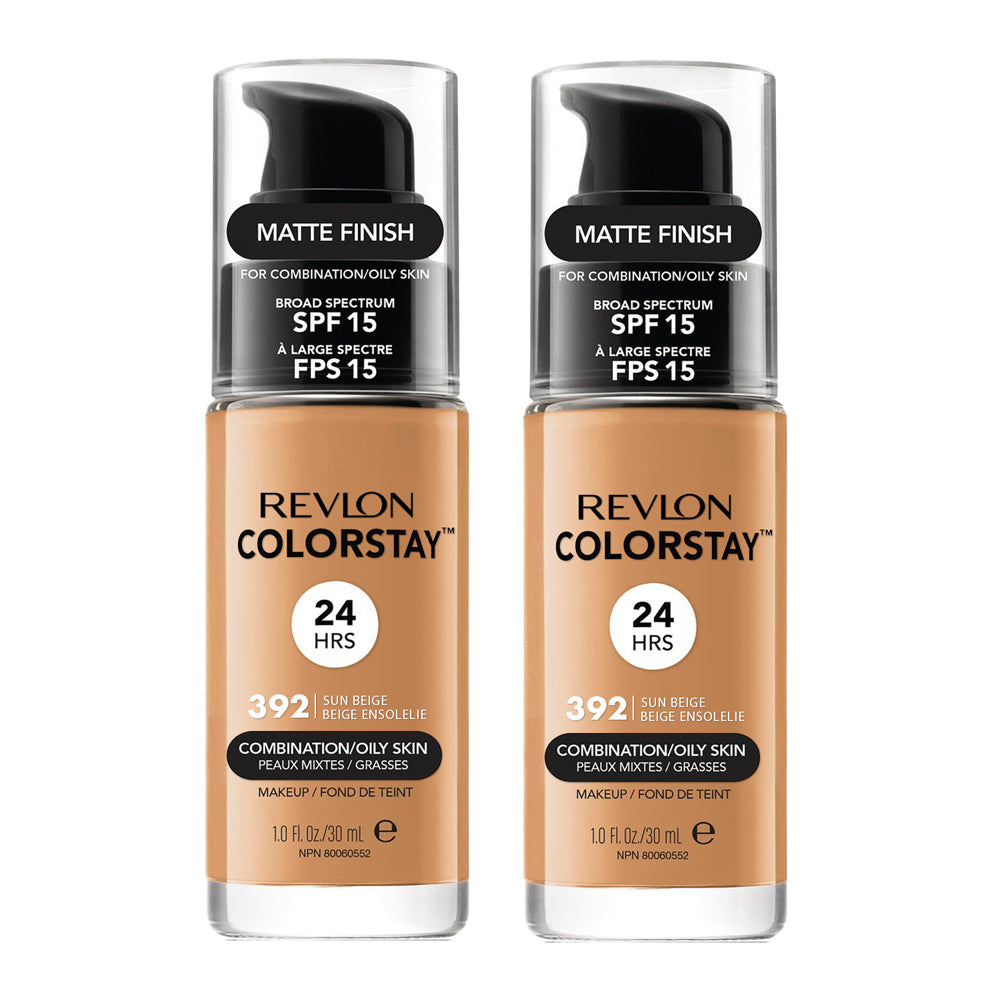 Revlon ColorStay Makeup Combination/ Oily Skin 30ml 392 SUN BEIGE - 2 pack - 2 pack foundation tube in Sun Beige shade