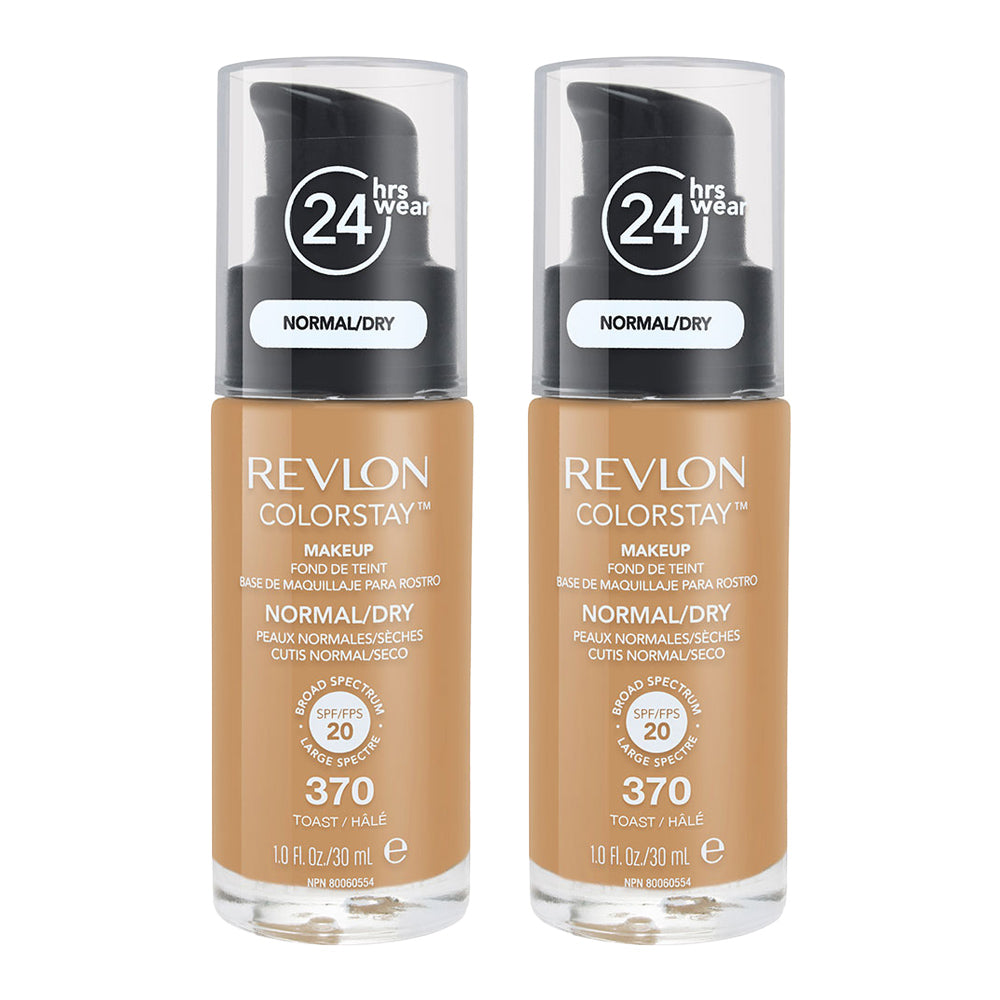Revlon ColorStay Makeup Normal/ Dry Skin 30ml 370 TOAST - 2 pack - 2 pack of Revlon ColorStay Makeup in shade 370 TOAST for Normal/Dry skin