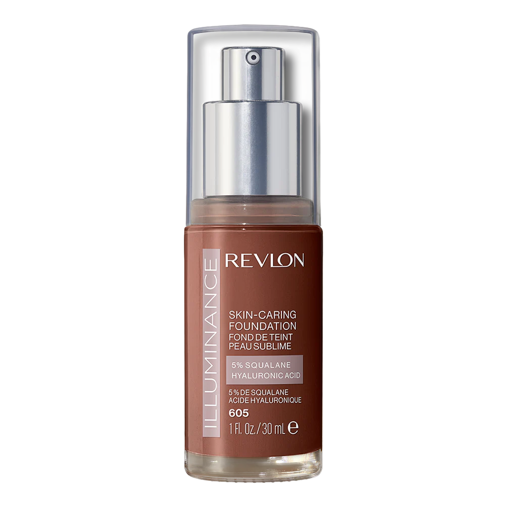Revlon Illuminance Skin Caring Foundation 30ml 605 RICH MAHOGANY makeup product in rich mahogany shade